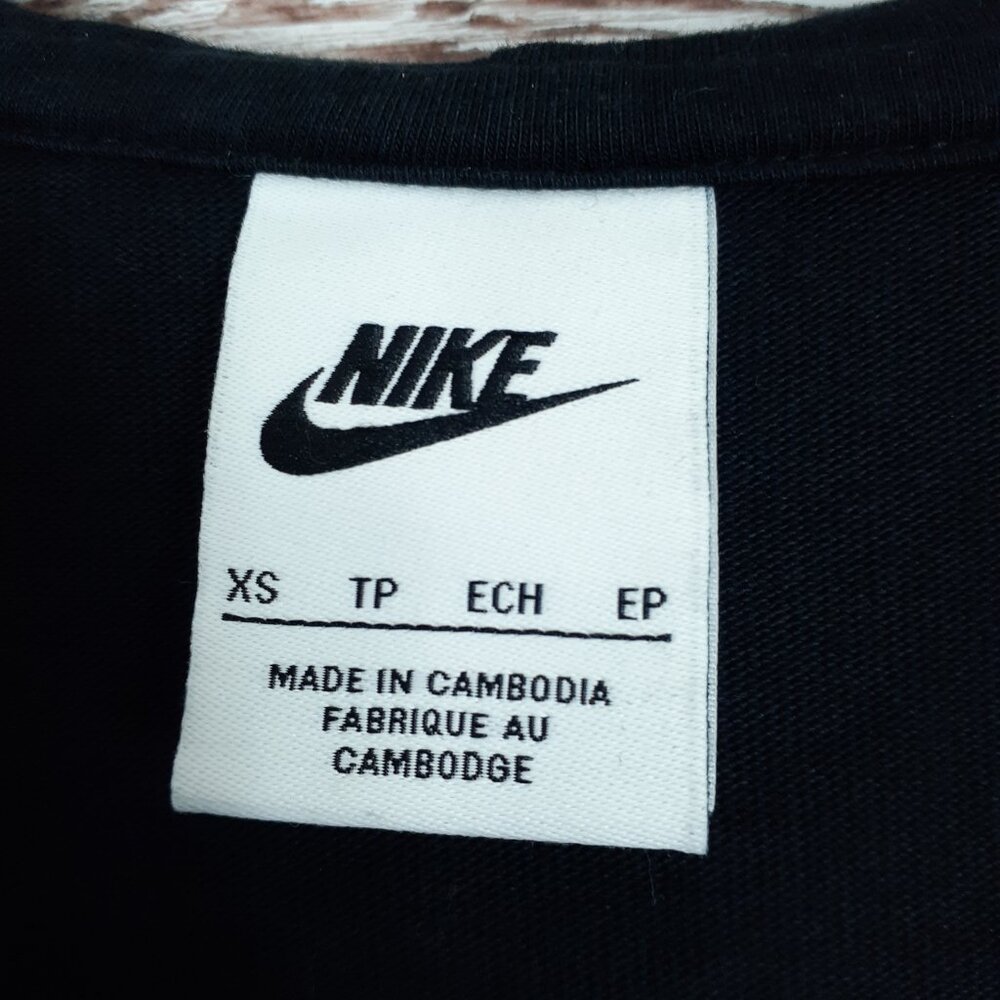 Nike Womens Cropped Hoodie XS Wide Sleeve Black Full Zip 242A - Picture 4 of 5